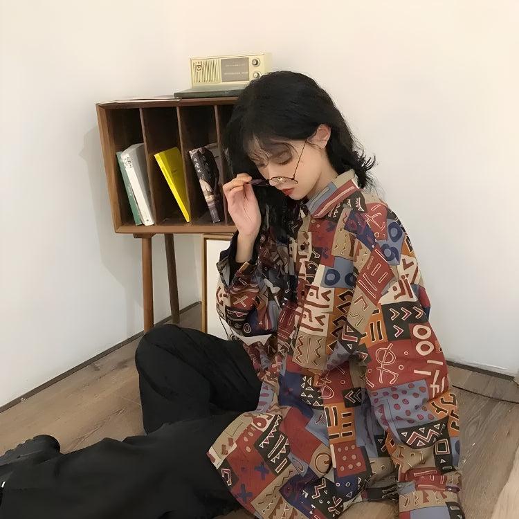 Vintage Abstract Designed Shirt - KAYSMAR