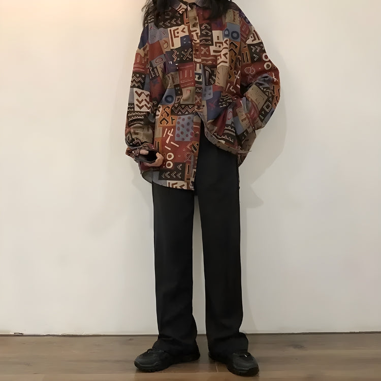 Vintage Abstract Designed Shirt - KAYSMAR