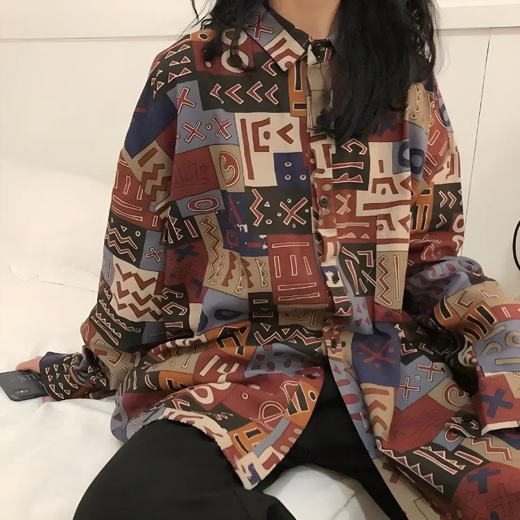 Vintage Abstract Designed Shirt - KAYSMAR
