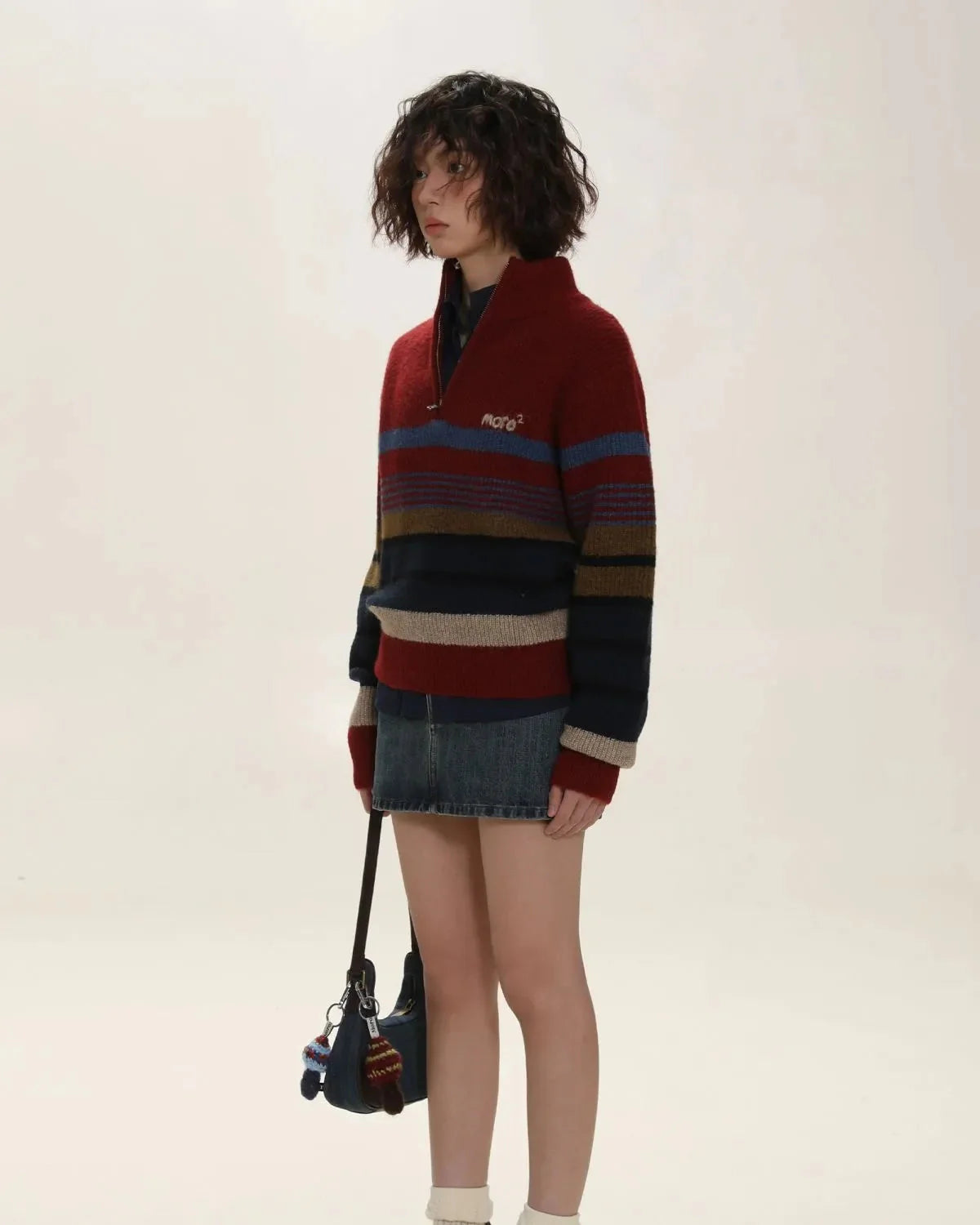 Vintage Aesthetic Knitted Zip Sweater - KAYSMAR