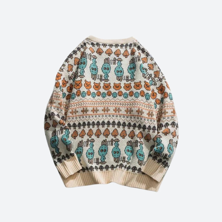 Vintage Animal Figures Knitted Sweater - KAYSMAR