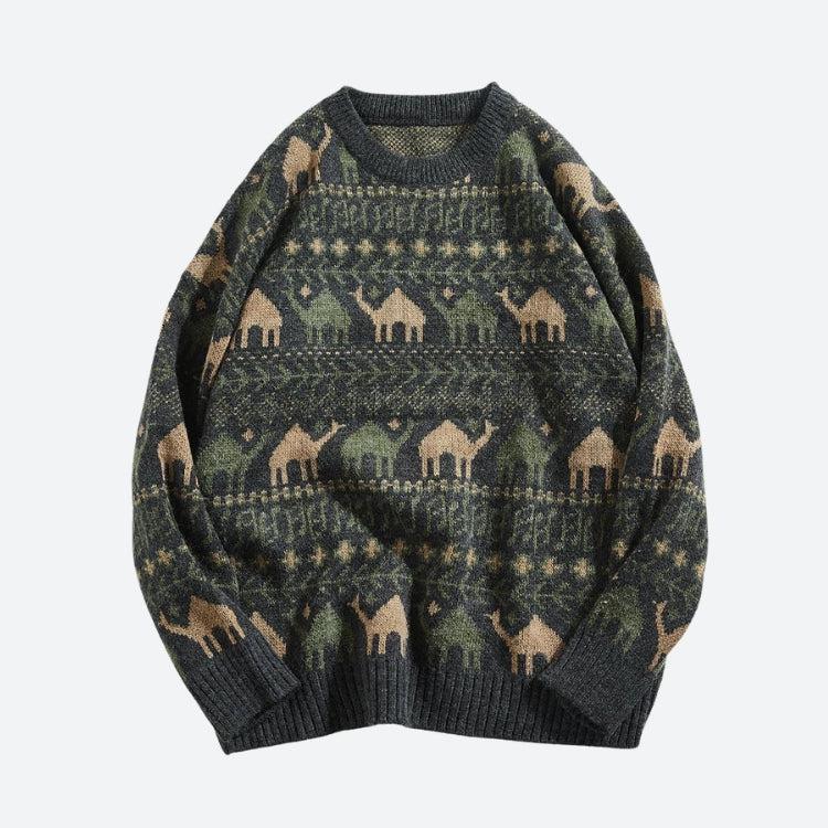 Vintage Camel Knitted Sweater - KAYSMAR