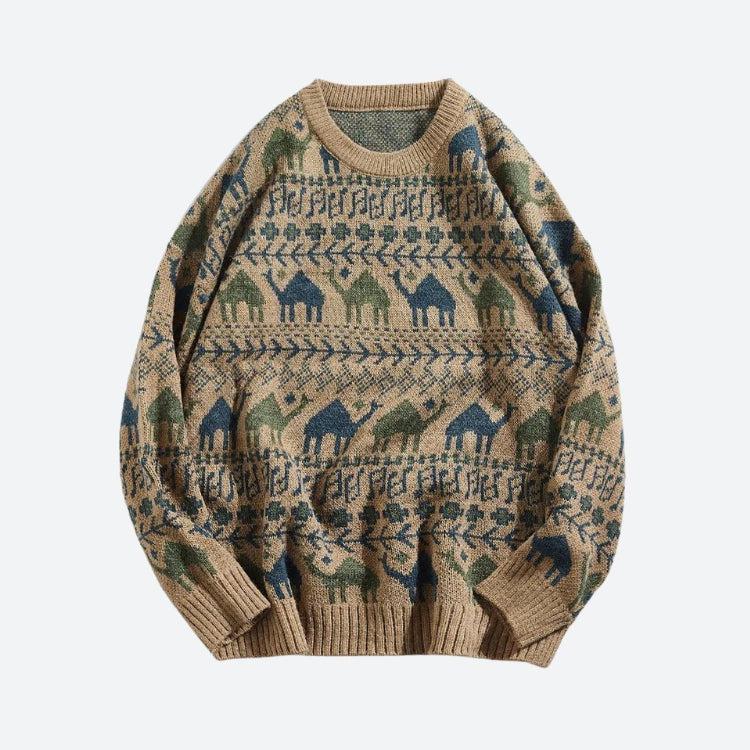 Vintage Camel Knitted Sweater - KAYSMAR