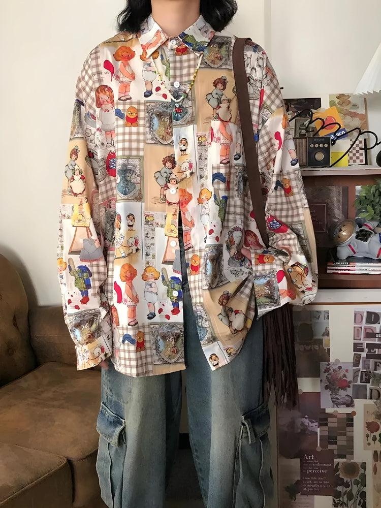 Vintage Cartoon Oversized Shirt - KAYSMAR