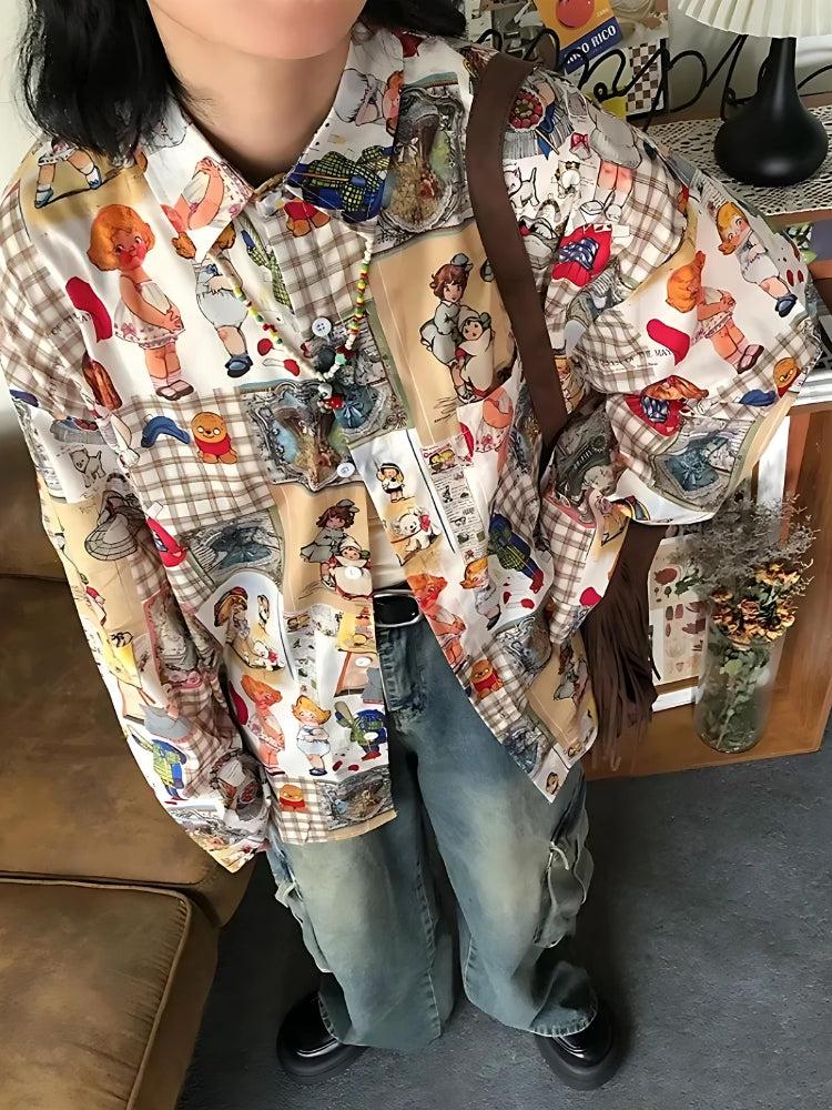 Vintage Cartoon Oversized Shirt - KAYSMAR