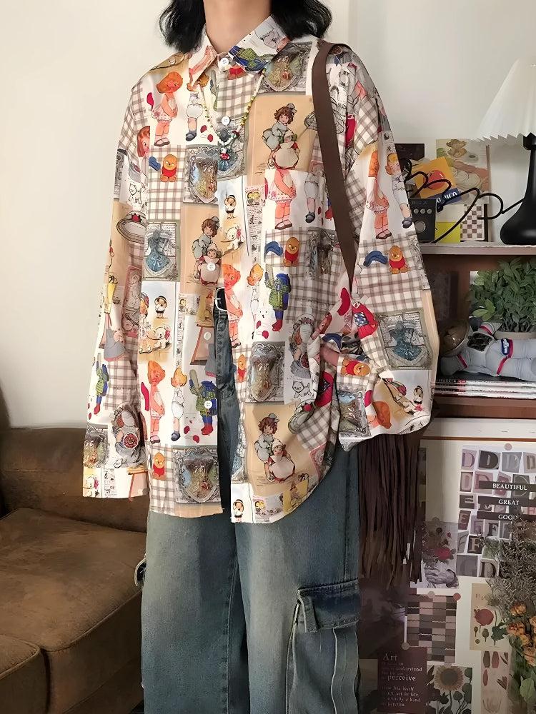 Vintage Cartoon Oversized Shirt - KAYSMAR