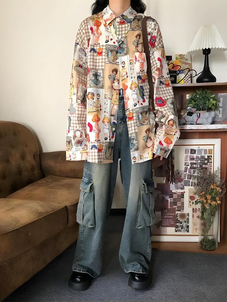 Vintage Cartoon Oversized Shirt - KAYSMAR