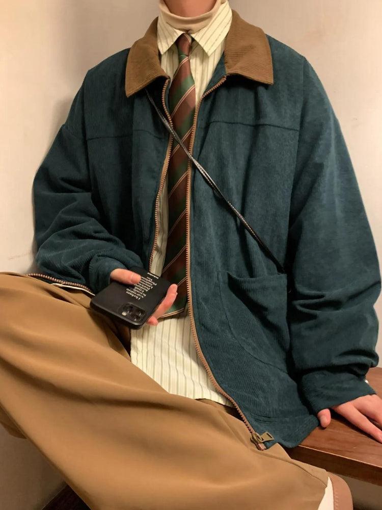 Vintage Corduroy Contrast Color Jacket - KAYSMAR
