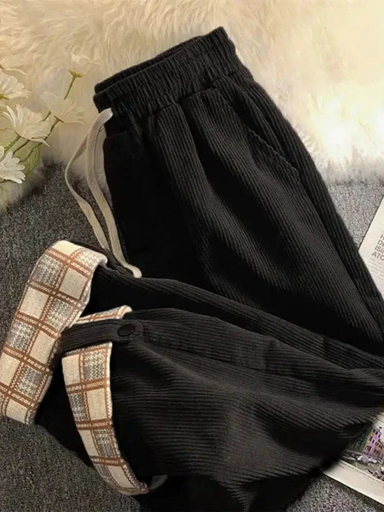 Vintage Drawstring Corduroy Pants