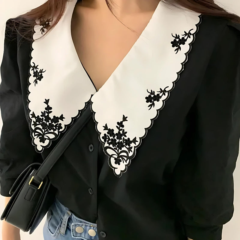 Vintage Embroidered Collar Shirt - KAYSMAR