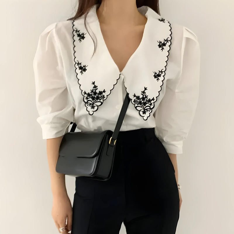Vintage Embroidered Collar Shirt - KAYSMAR