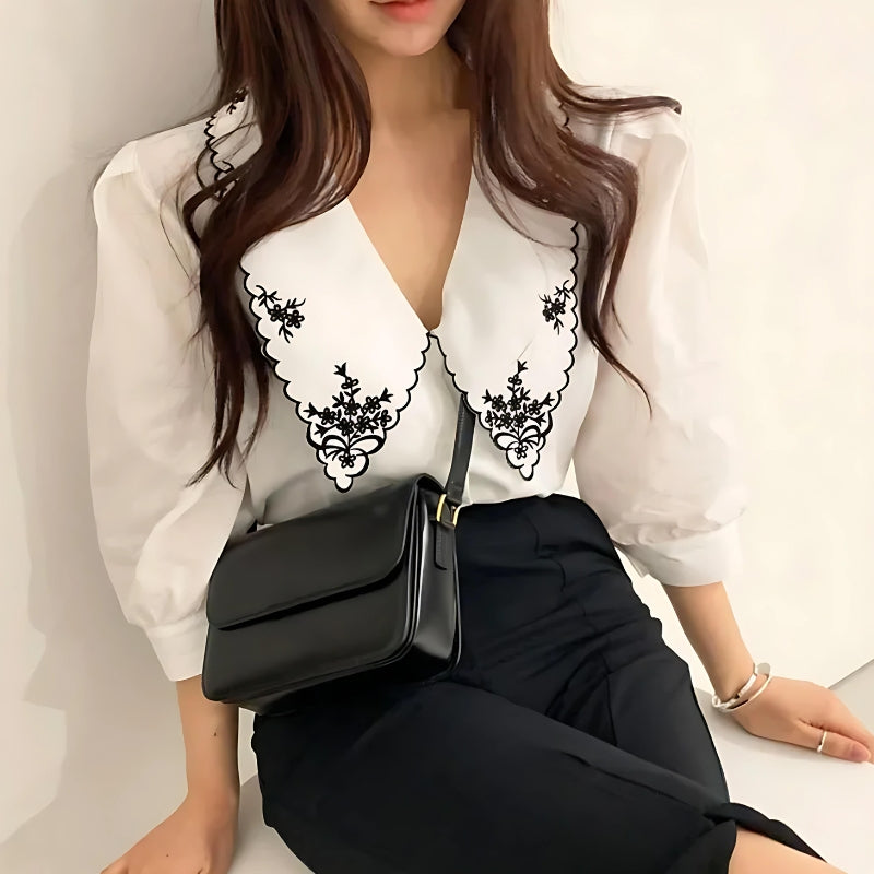Vintage Embroidered Collar Shirt - KAYSMAR