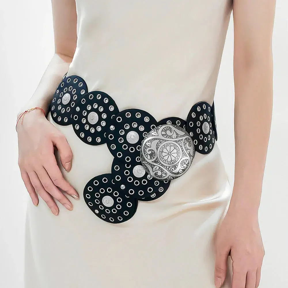 Vintage Ethnic Floral Buckle Belt - KAYSMAR