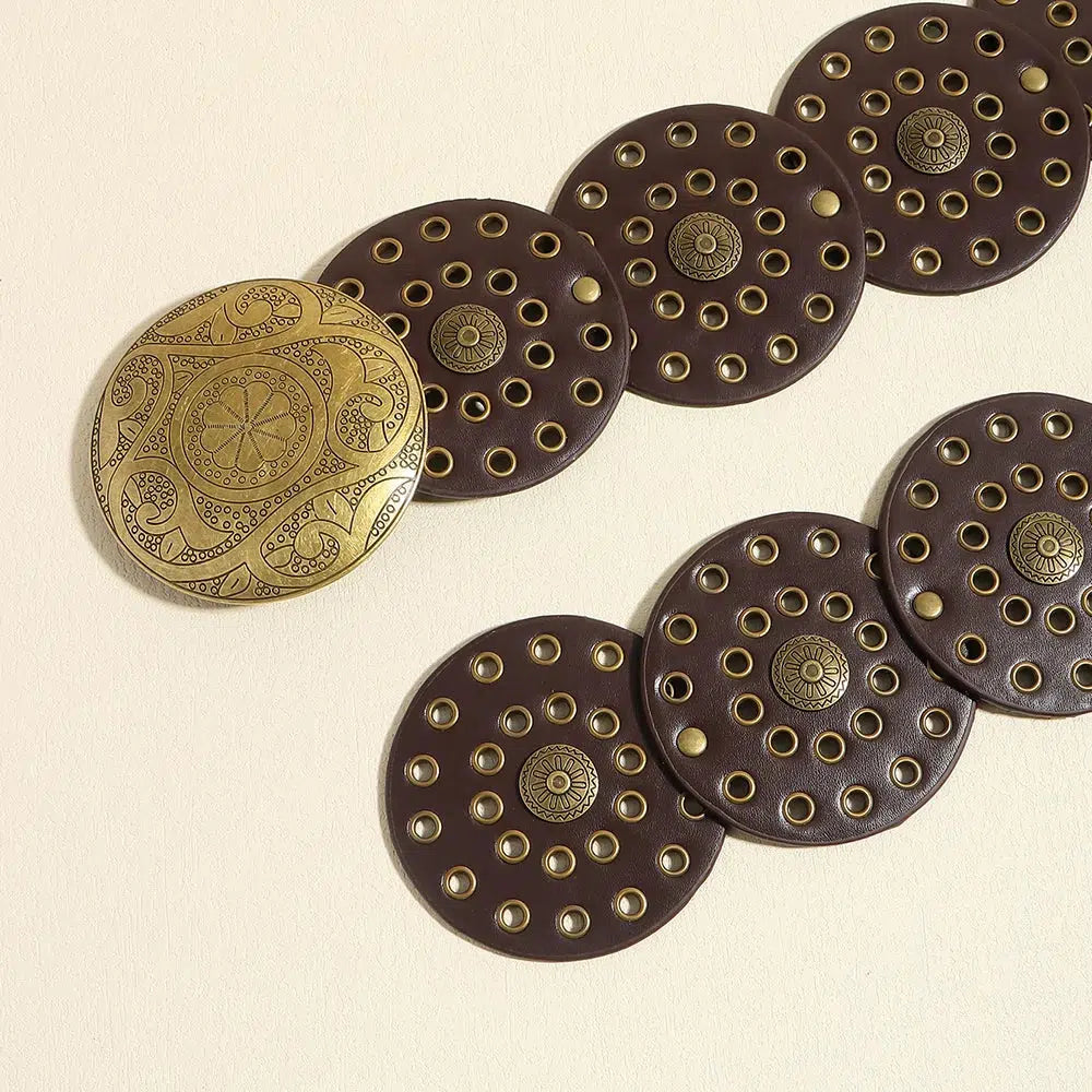 Vintage Ethnic Floral Buckle Belt - KAYSMAR