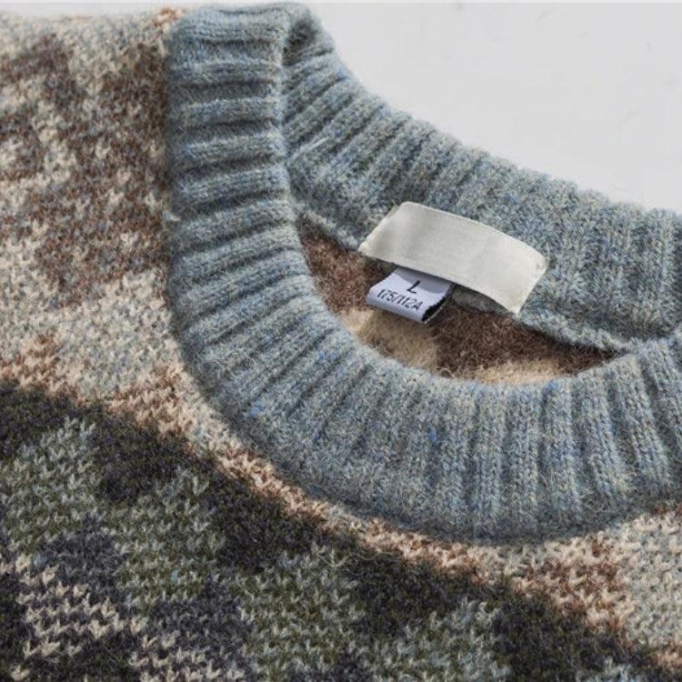 Vintage Jacquard Knitted Sweater - KAYSMAR