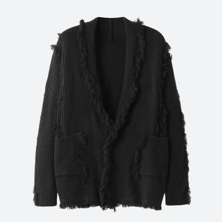 Vintage Pockets Tasseled Knitted Cardigan - KAYSMAR