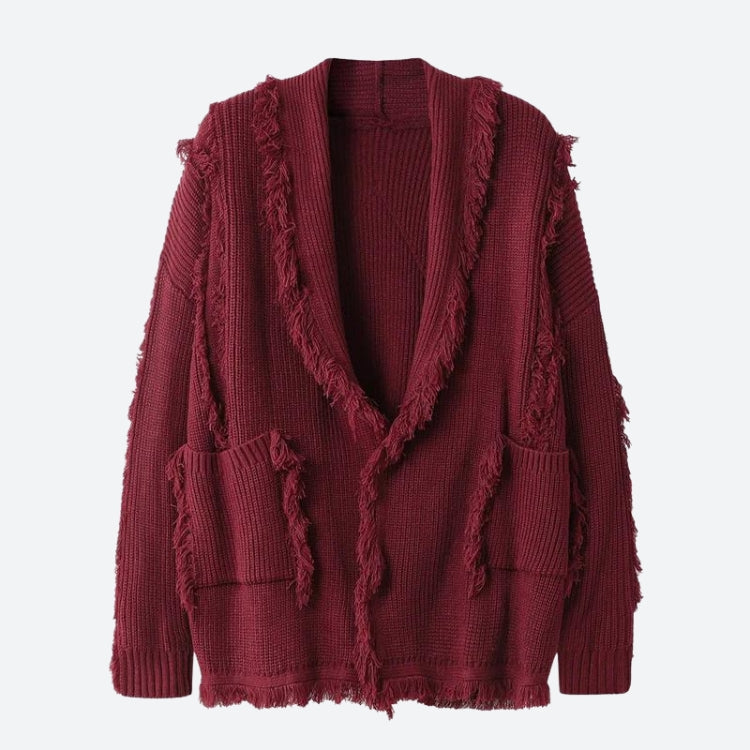 Vintage Pockets Tasseled Knitted Cardigan - KAYSMAR
