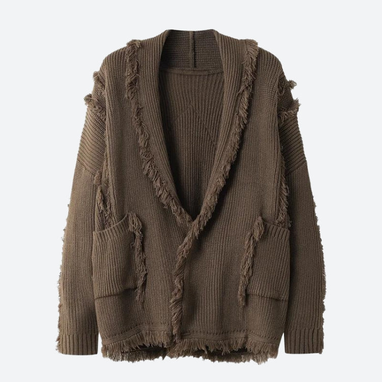 Vintage Pockets Tasseled Knitted Cardigan - KAYSMAR