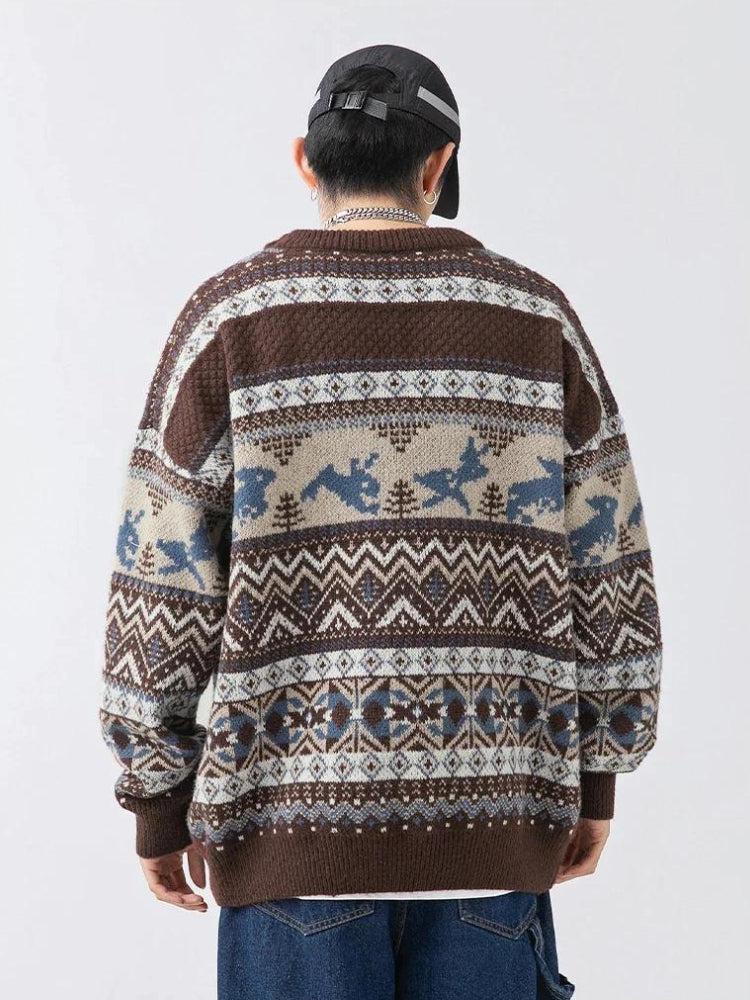 Vintage Rabbits Knitted Sweater - KAYSMAR