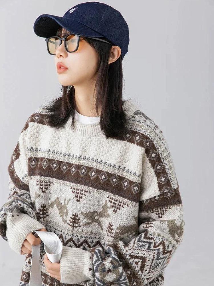 Vintage Rabbits Knitted Sweater - KAYSMAR