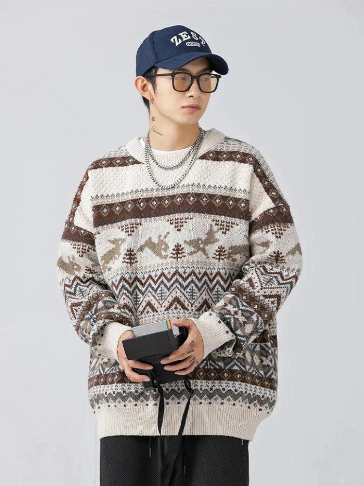 Vintage Rabbits Knitted Sweater - KAYSMAR