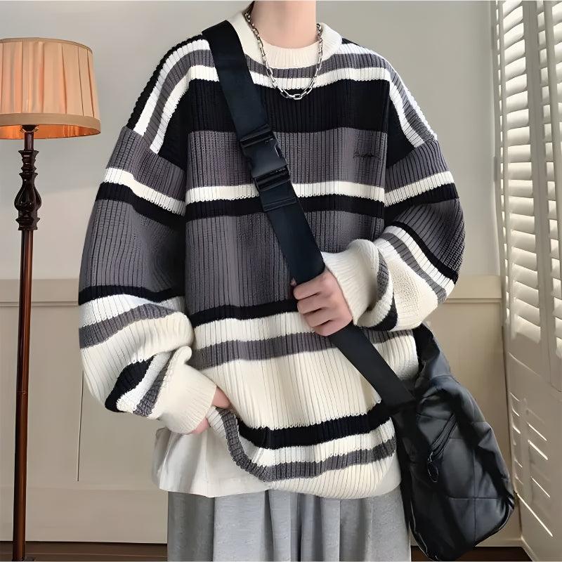 Vintage Striped Knitted Sweater - KAYSMAR