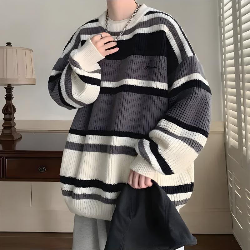 Vintage Striped Knitted Sweater - KAYSMAR