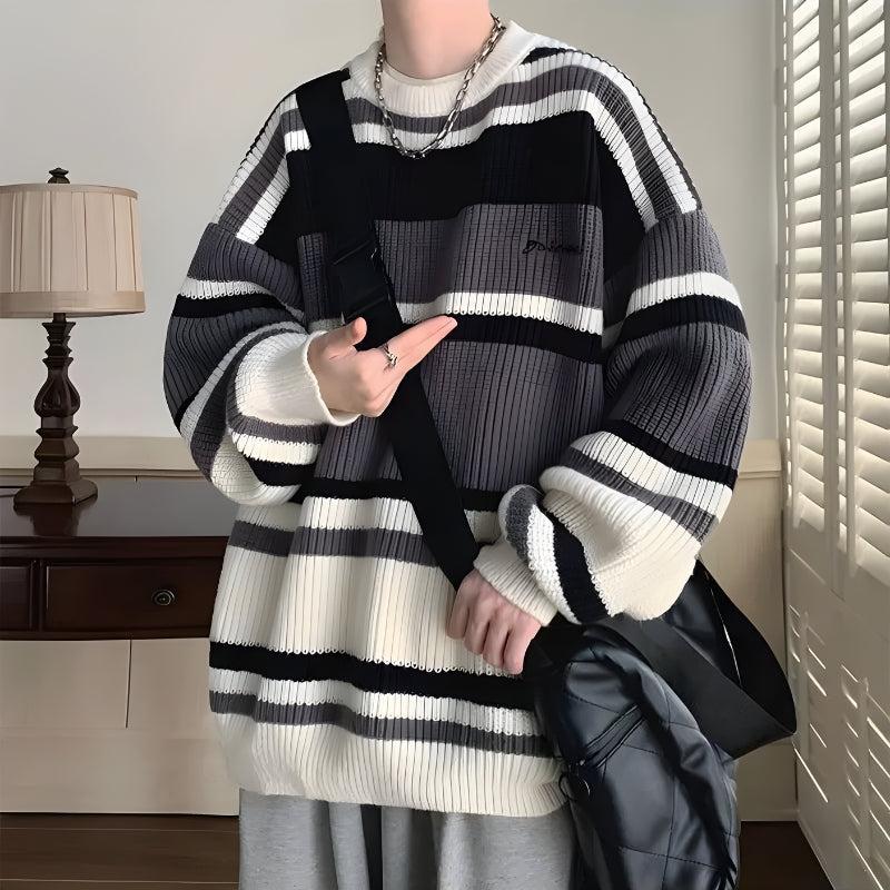 Vintage Striped Knitted Sweater - KAYSMAR