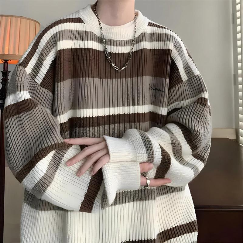 Vintage Striped Knitted Sweater - KAYSMAR