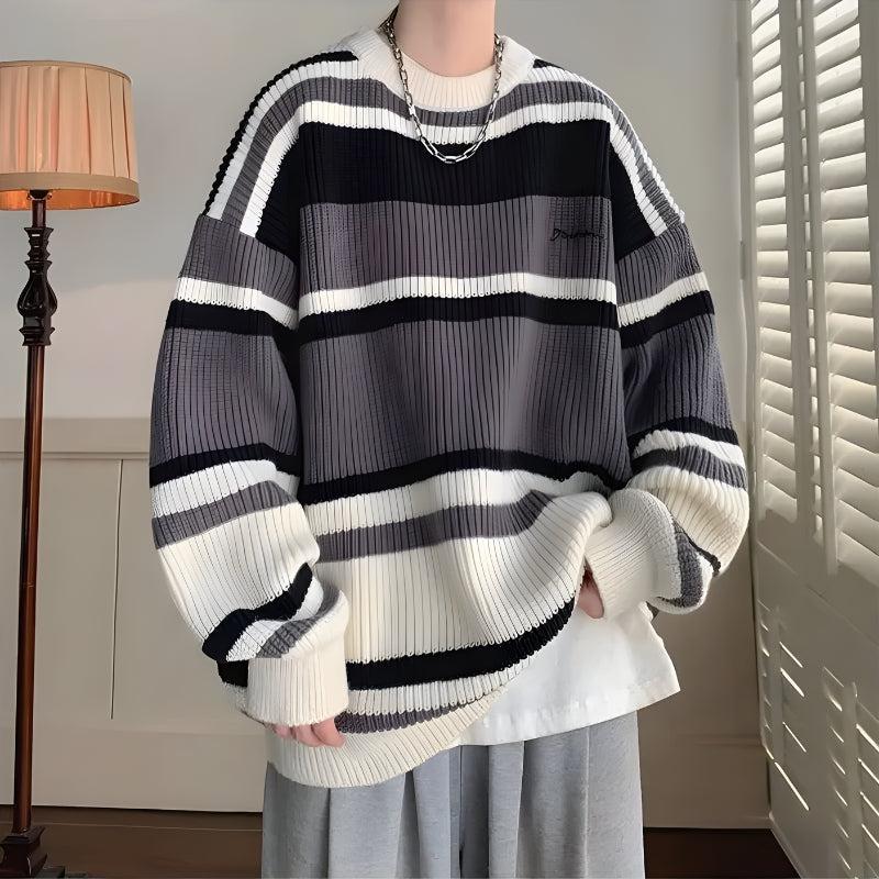 Vintage Striped Knitted Sweater - KAYSMAR