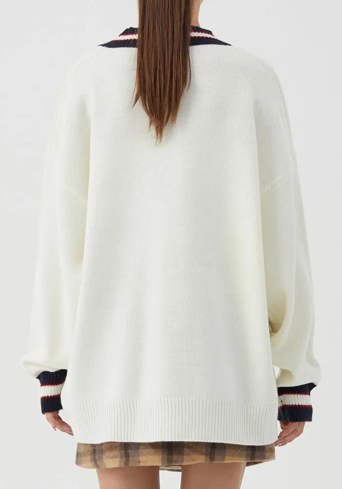 Vintage Teddy Embroidered Knitted Sweater - KAYSMAR