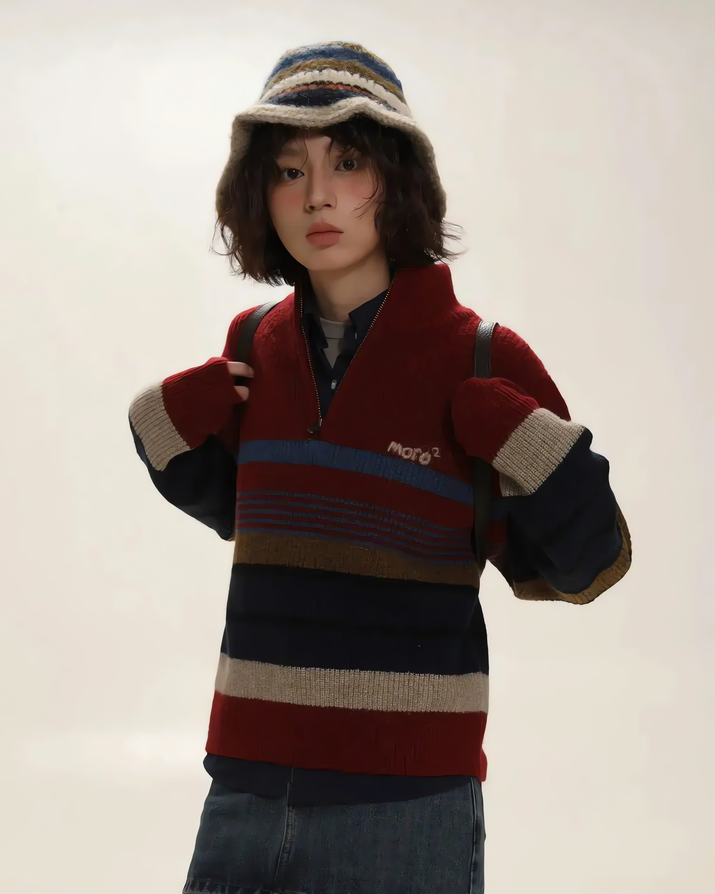 Vintage Aesthetic Knitted Zip Sweater - KAYSMAR