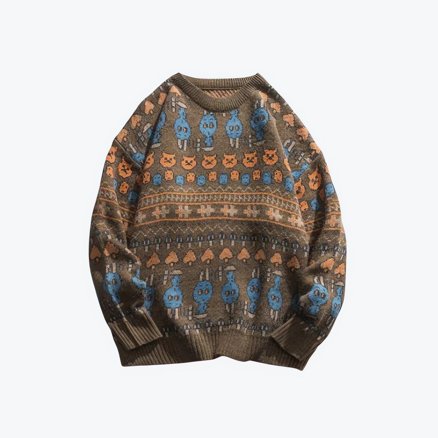 Vintage Animal Figures Knitted Sweater - KAYSMAR