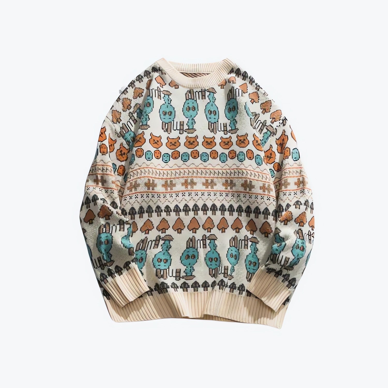 Vintage Animal Figures Knitted Sweater - KAYSMAR