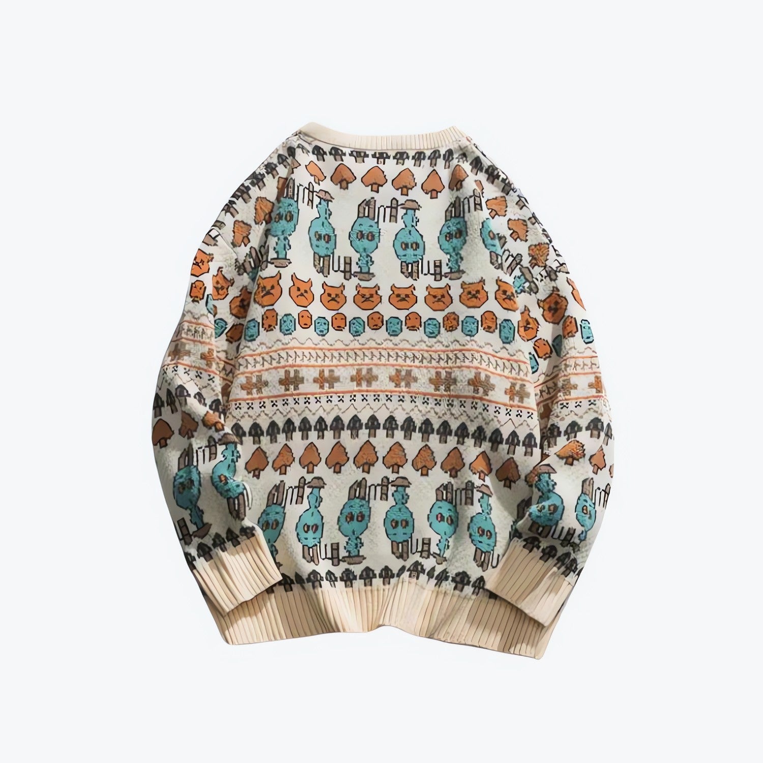Vintage Animal Figures Knitted Sweater - KAYSMAR