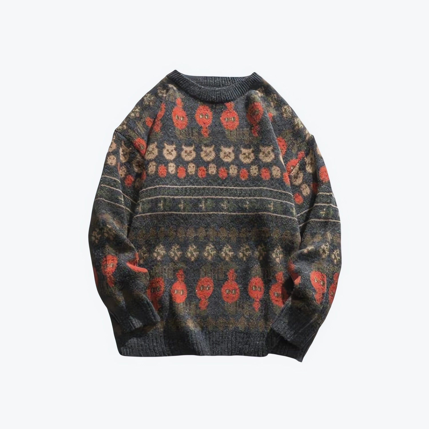 Vintage Animal Figures Knitted Sweater - KAYSMAR