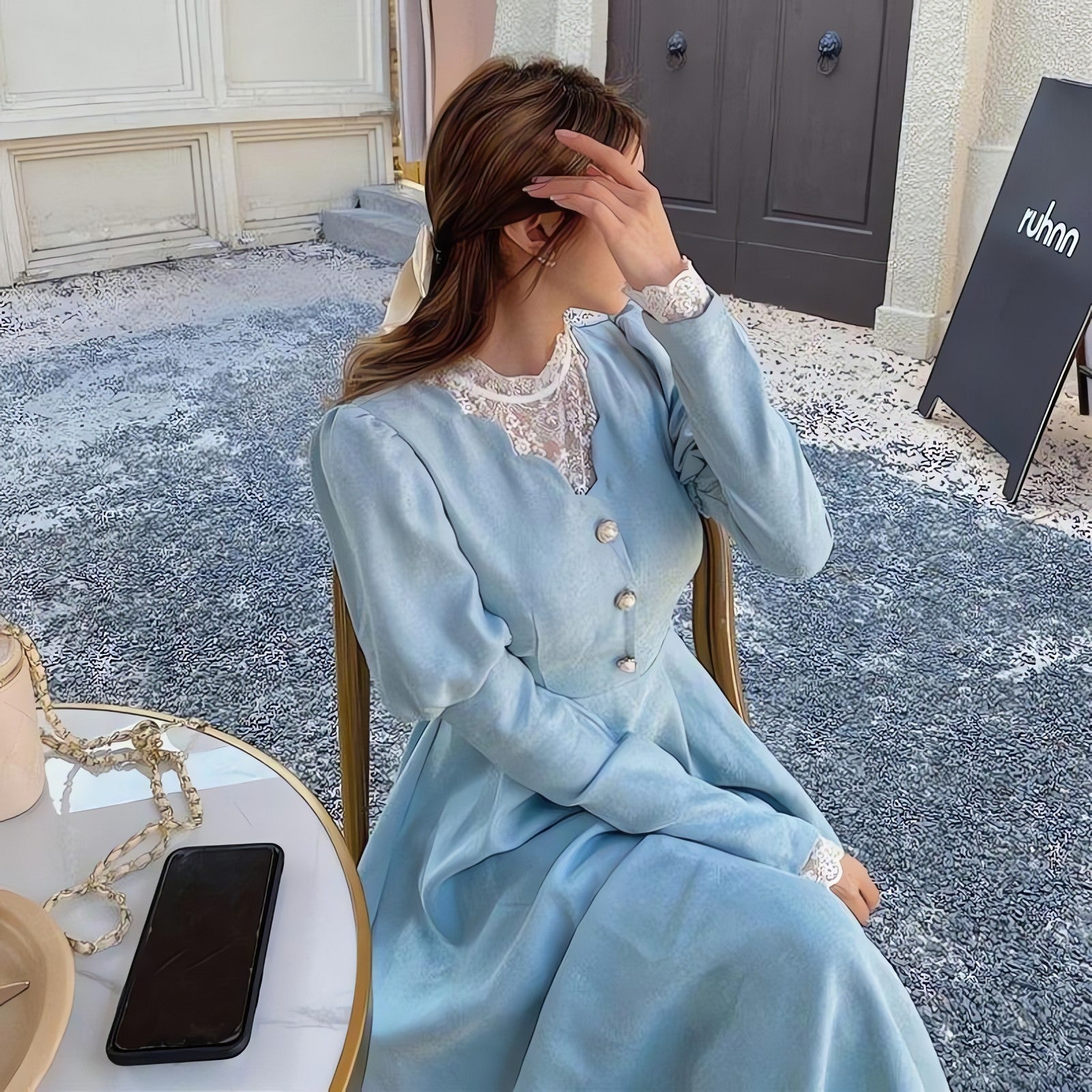 Vintage Balloon Sleeve Maxi Dress - KAYSMAR