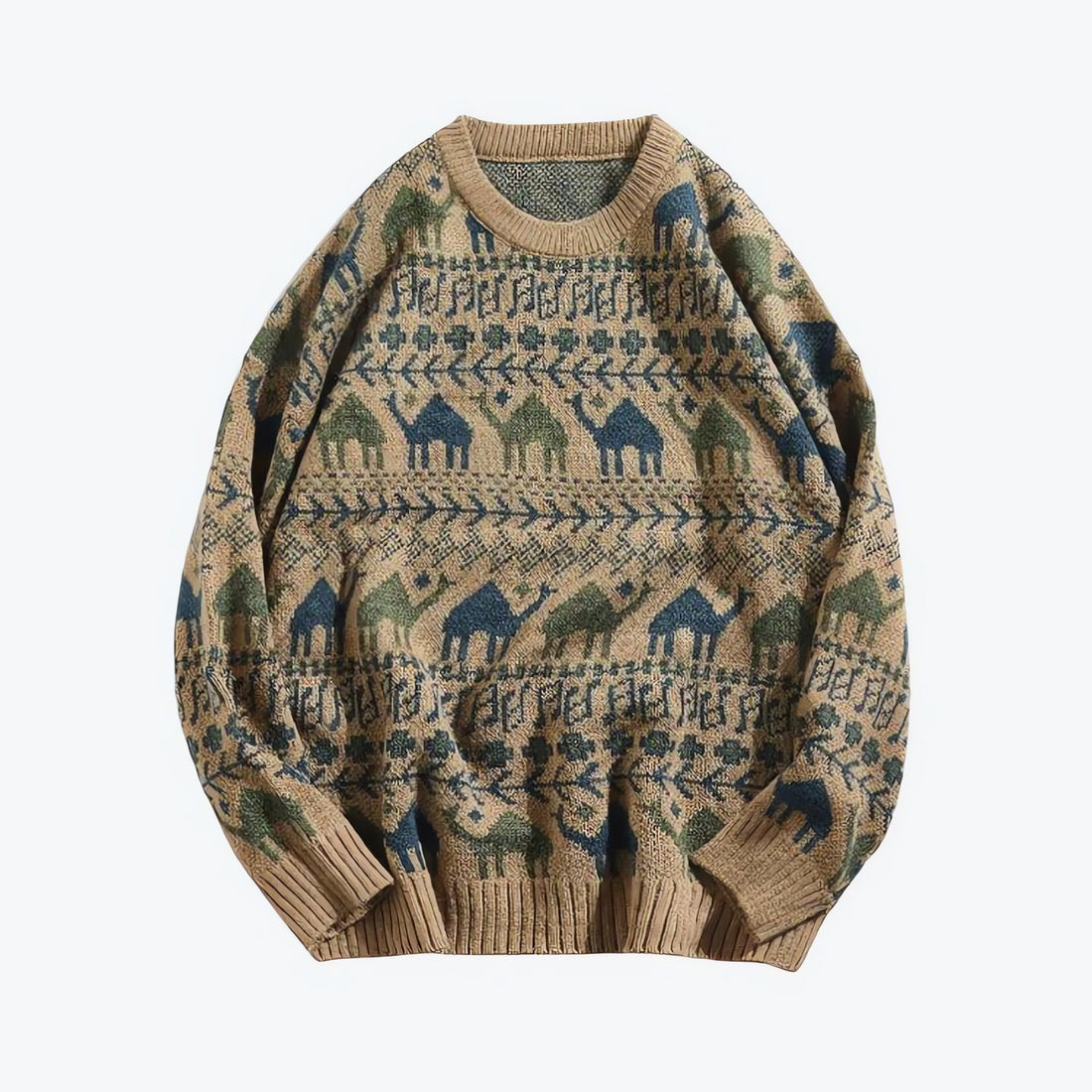 Vintage Camel Knitted Sweater - KAYSMAR