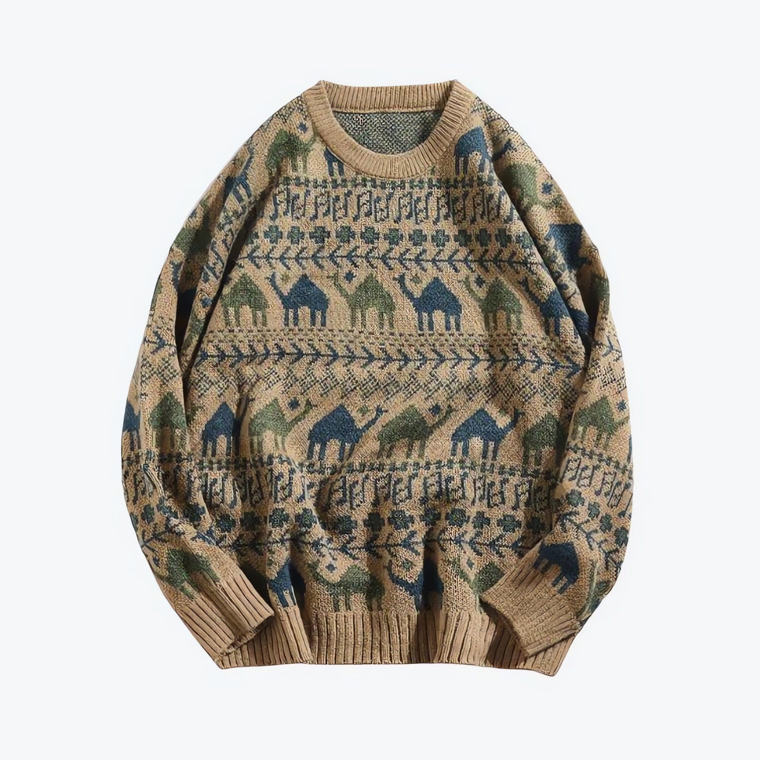 Vintage Camel Knitted Sweater - KAYSMAR