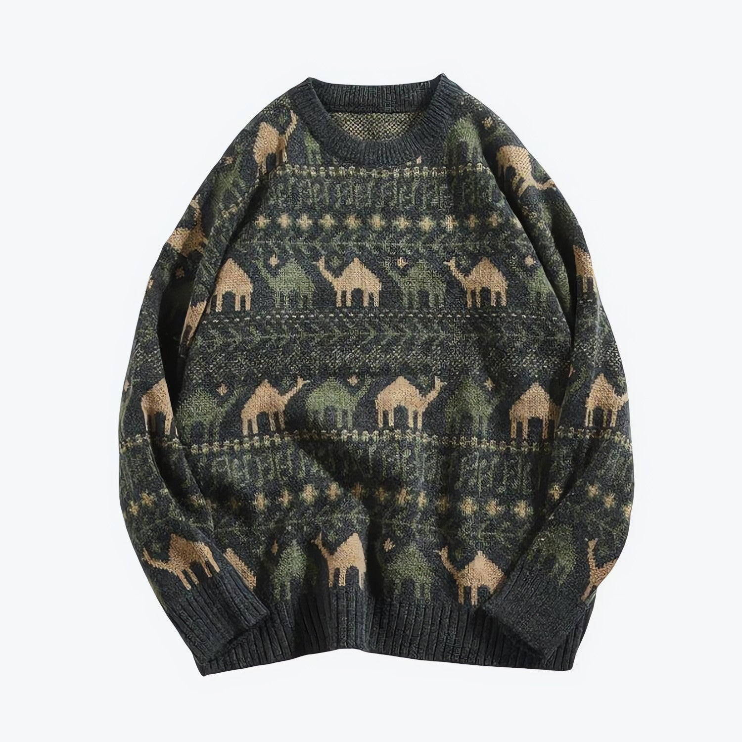 Vintage Camel Knitted Sweater - KAYSMAR