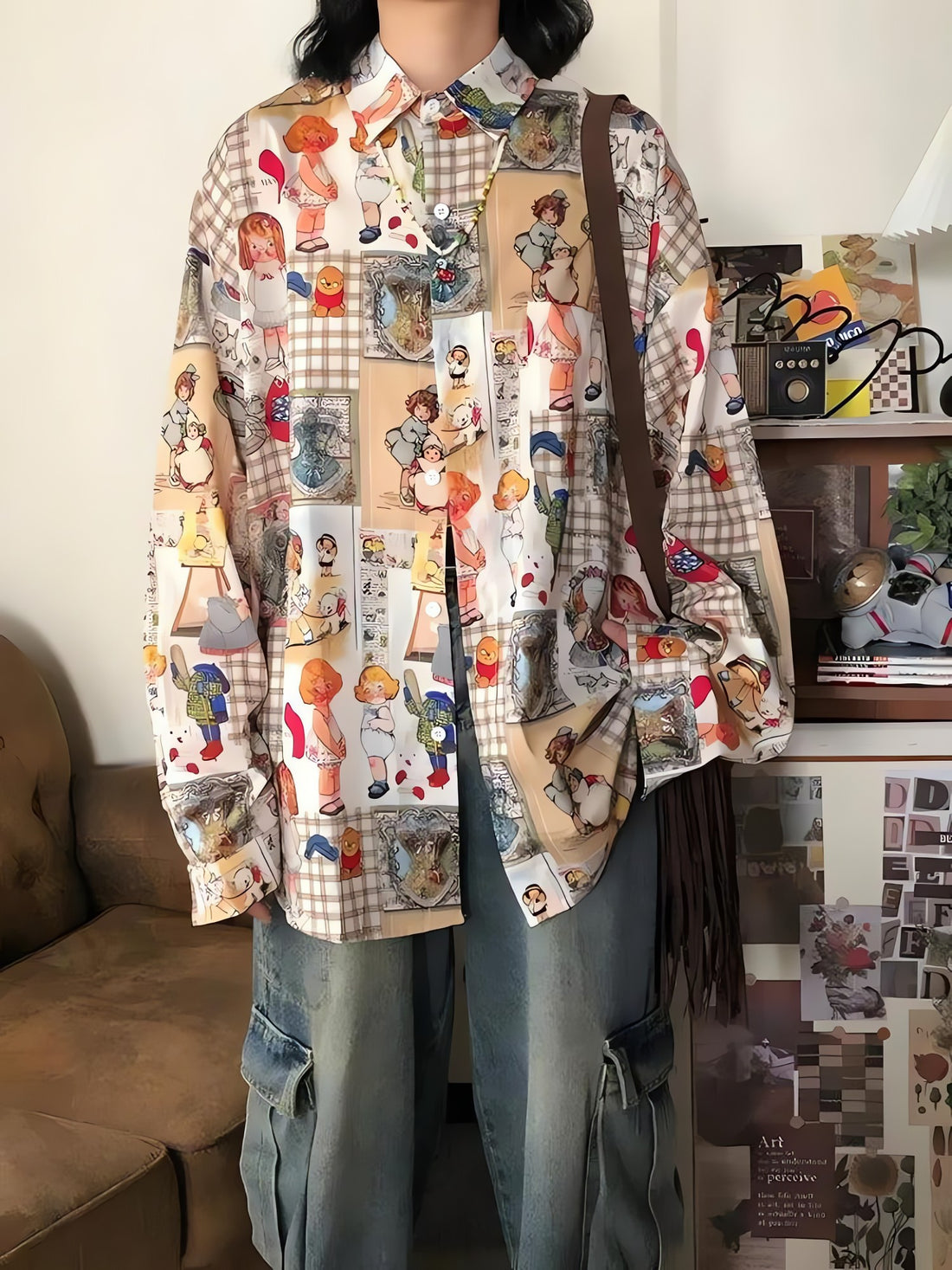 Vintage Cartoon Oversized Shirt - KAYSMAR