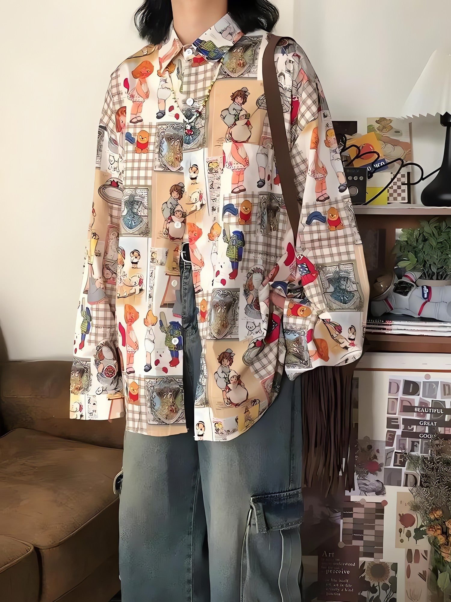 Vintage Cartoon Oversized Shirt - KAYSMAR