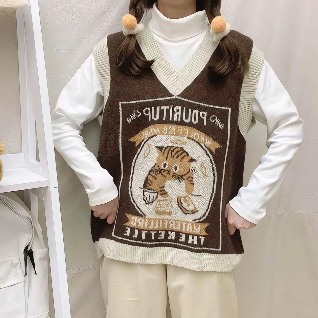 Vintage Cat Sweater Vest - KAYSMAR