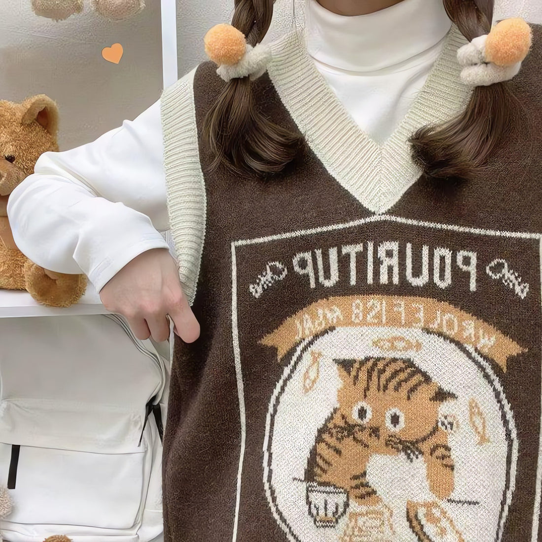 Vintage Cat Sweater Vest - KAYSMAR