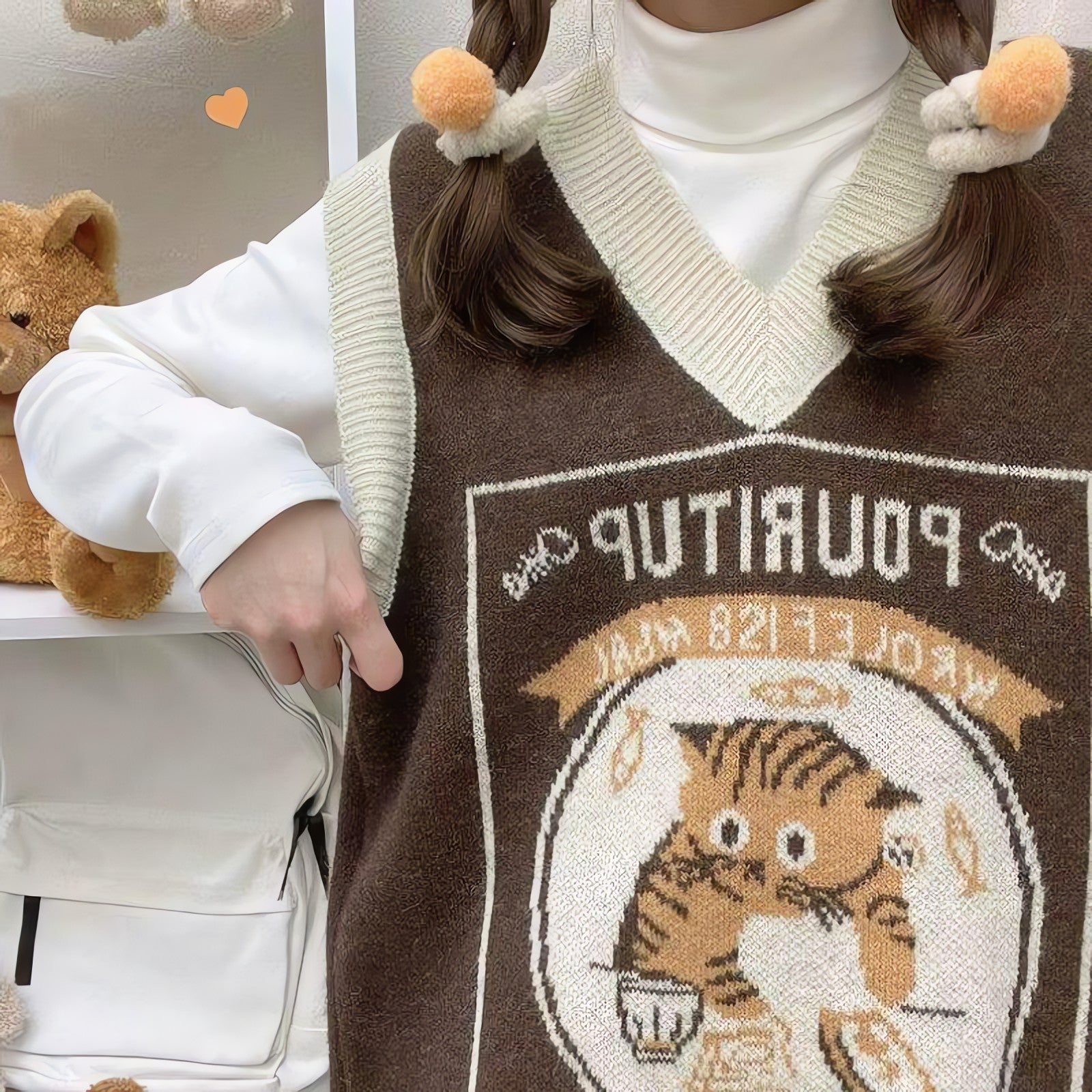 Vintage Cat Sweater Vest - KAYSMAR