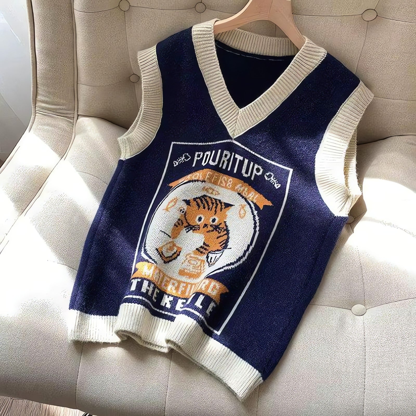 Vintage Cat Sweater Vest - KAYSMAR