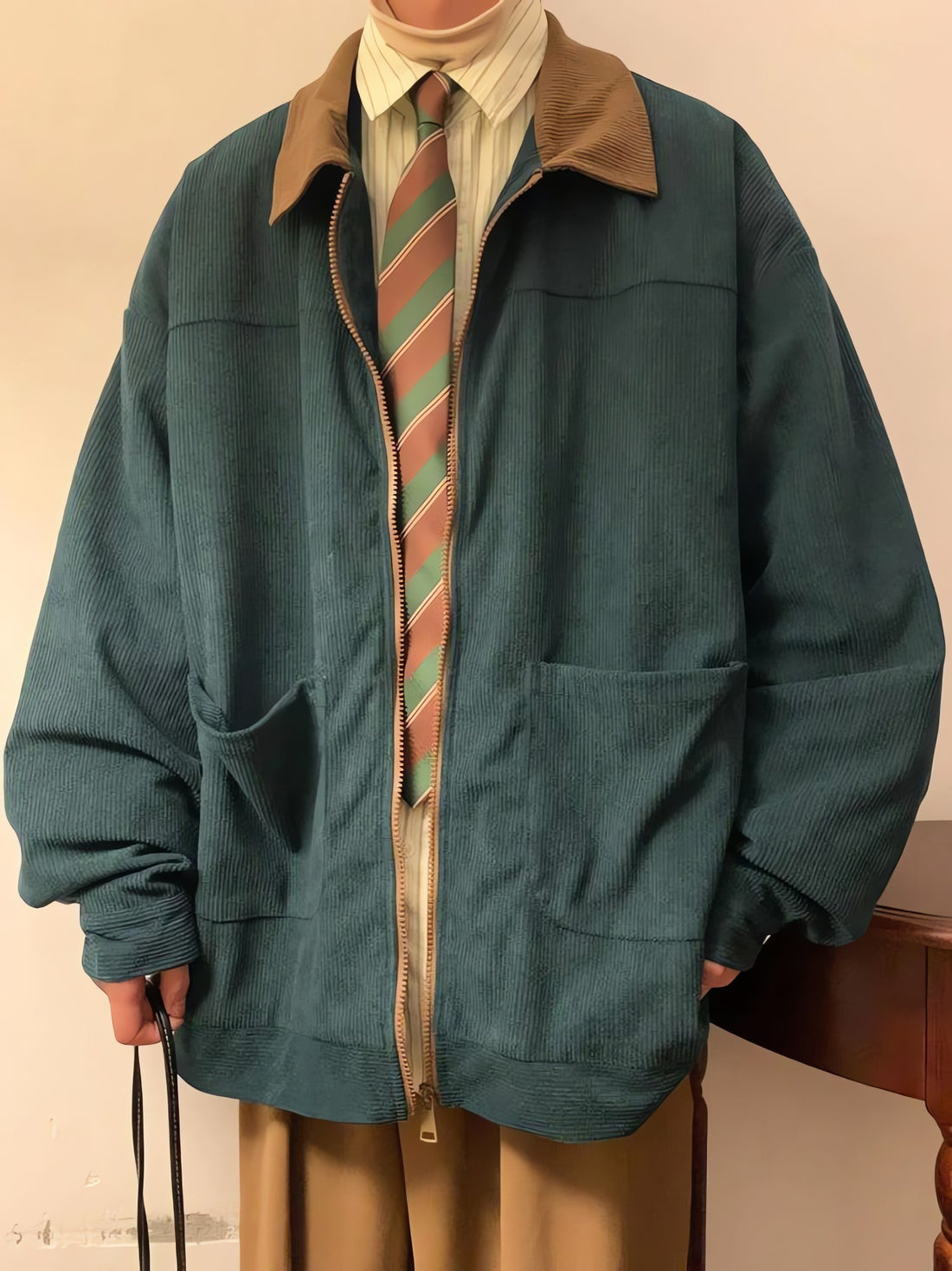 Vintage Corduroy Contrast Color Jacket - KAYSMAR