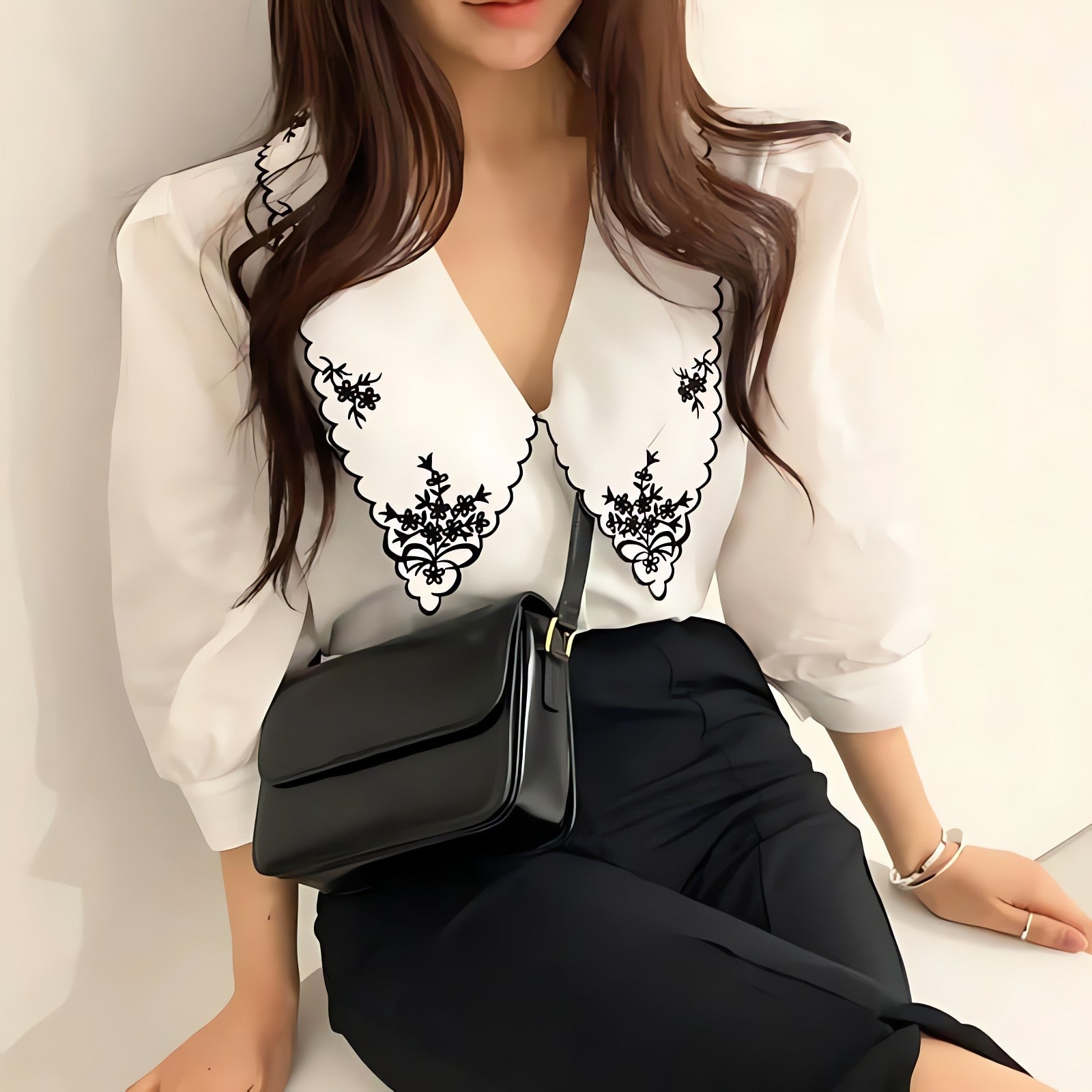 Vintage Embroidered Collar Shirt - KAYSMAR