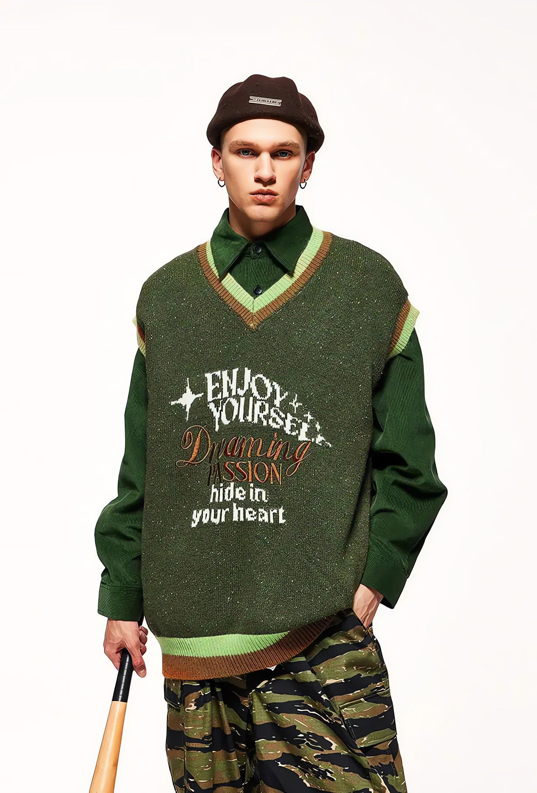 Vintage Enjoy Yourself Knitted Sweater Vest - KAYSMAR