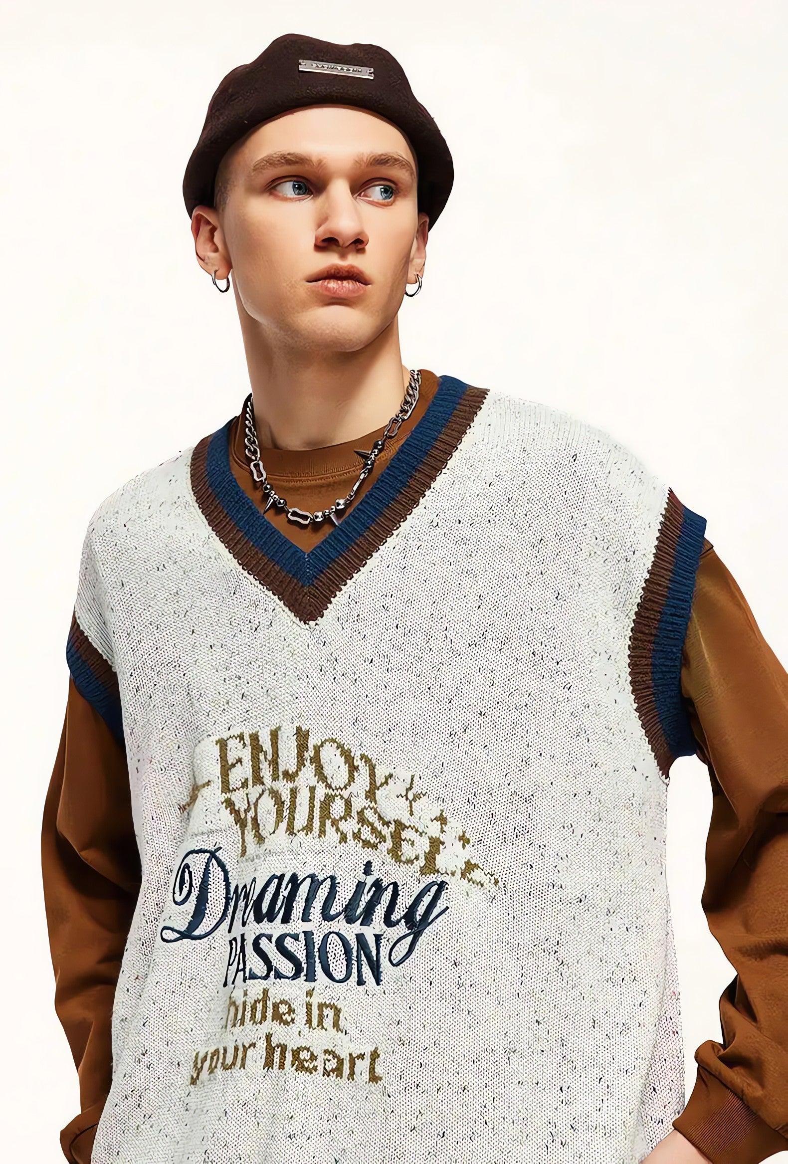 Vintage Enjoy Yourself Knitted Sweater Vest - KAYSMAR